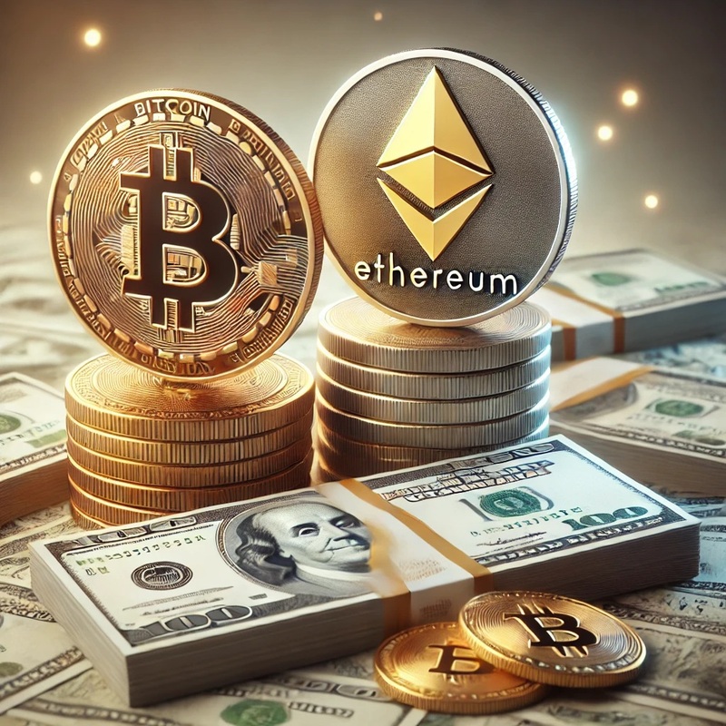 비트코인(BTC), 이더리움(ETH), 달러(USD)/챗gpt 생성 이미지