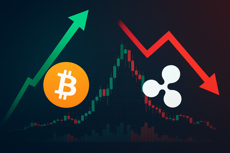 비트코인(Bitcoin, BTC)과 리플의 엑스알피(XRP)/챗GPT 생성 이미지
