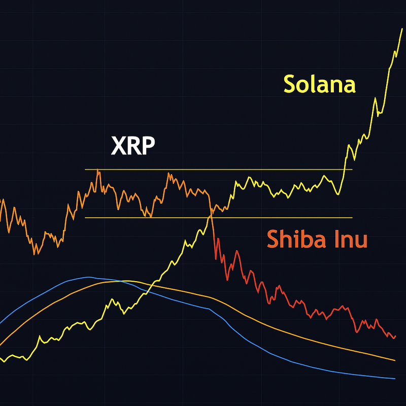XRP·솔라나·시바이누, 반등 임박? 기술적 분기점 도달