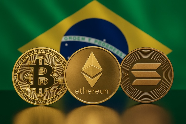 브라질, 비트코인(BTC), 이더리움(ETH), 솔라나(SOL)/챗gpt 생성 이미지