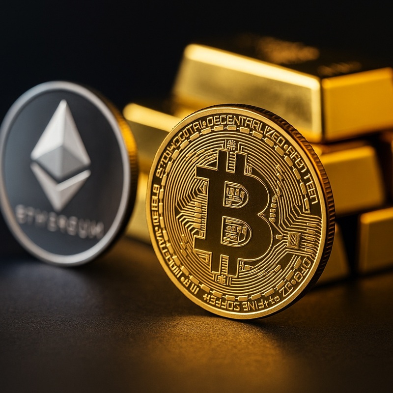 비트코인(BTC), 이더리움(ETH), 금/챗gpt 생성 이미지