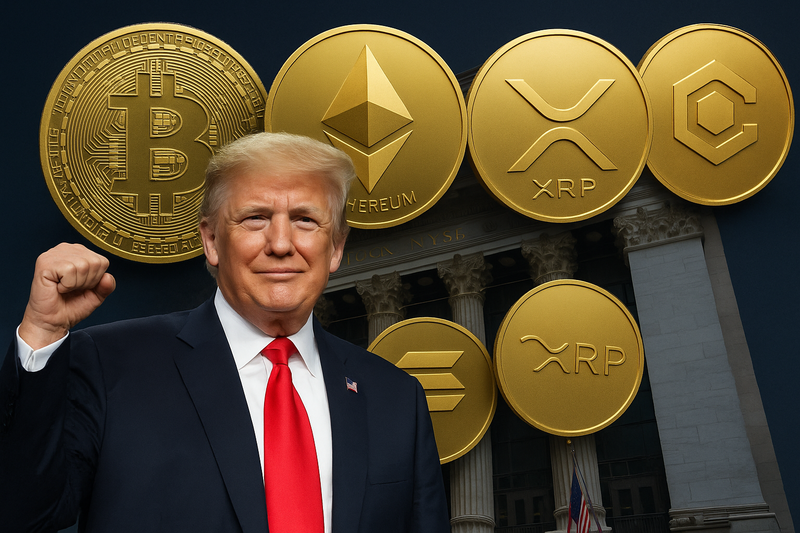 트럼프, 블루칩 암호화폐 ETF 직접 출격…CRO·XRP·SOL 상승 신호 될까/챗GPT 생성 이미지